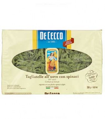 Тальятелле №107 со шпинатом с добавлением яйца Де Чекко 250гр