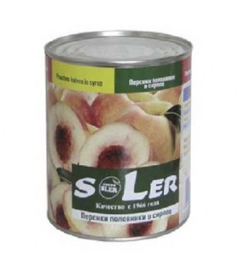 Персики половинки в сиропе SLER 850мл*12шт